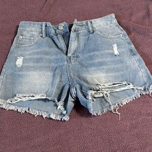 Distressed Denim Shorts